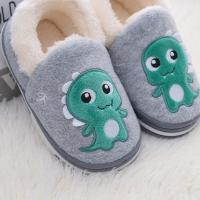 Zapatillas De Invierno Para Niños Dinosaurio Antideslizantes Calientes Y Confortables Para El Hogar Microfibra TPR Talla True - details 1