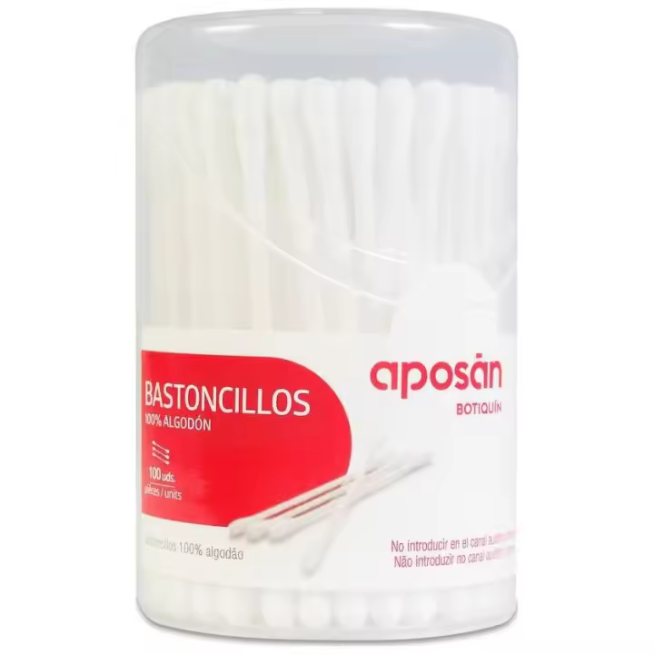 Aposan Aposán Bastoncillos de Algodón para el Oído, 100 Uds - 1