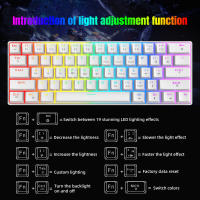 Teclado Mecánico De Juego HXSJ V900Pro 61 Teclas RGB Con Interruptores Hot Plug Cableado Para Computadora Y Laptop Estilo Mini - details 2