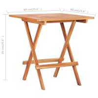 vidaXL Mesa plegable de bistró de madera maciza de teca 60x60x65 cm - details 6