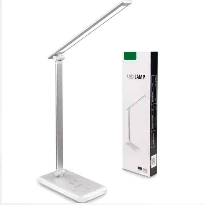 Lámpara Escritorio LED con Cargador Inalámbrico, Flexo LED Escritorio Regulable con Puerto de Carga USB, 10 Niveles de Brillo, 5 Modos, Control Táctil, Temporizador de 30/60min, Luz Escritorio Lectura - 1