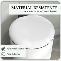 HOMCOM Cubo de Basura para Cocina 20L Papelera de Cocina con Pedal Tapa de Cierre Suave y Cubo Extraíble para Dormitorio Oficina Estudio Salón Crema - details 2
