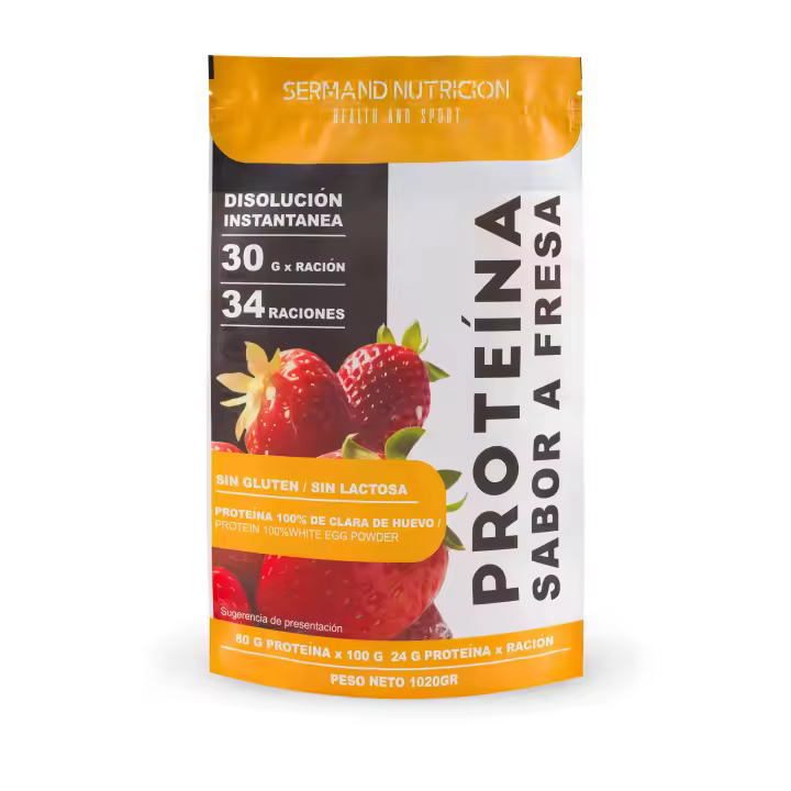 SERMAND PROTEINA DE CLARA DE HUEVO SABOR FRESA - SRD SPORT NUTRICION INSTANT FIT (1020 g, Fresa) - 1