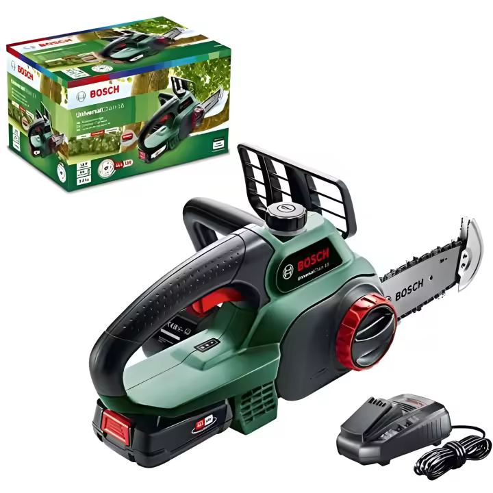 Bosch UniversalChain 18 Motosierra a batería, 18V , longitud de espada 20 cm, no incluye ni batería ni cargador - 1