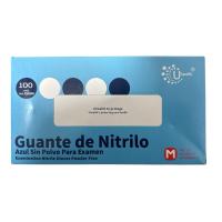 Guante de Nitrilo Azul Sin Polvo Para Examen Talla Mediana Caja de 100 Unid - details 0