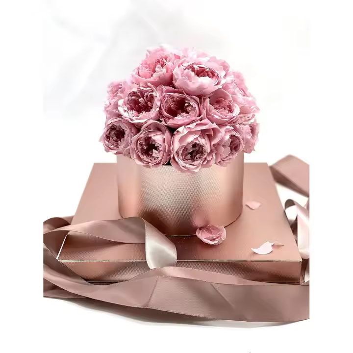 Bouquet Peonías preservadas Rosa - Flores día de la Madre - Peonias eternas en Caja Transparente con DEDICATORIA - 1