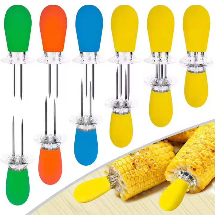 LMETJMA 12pcs Juego De Portazúmes Para Maíz En Acero Inoxidable Herramientas Para Barbacoa Resistentes Al Calor Fácil De Limpiar Accesorios De BBQ - 1