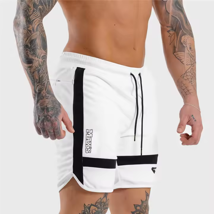 Shorts De Entrenamiento Para Hombre GITF Shorts De Correr Fitness Gym Basketbal Negro Pantalones De Sudor Con Estampado De Deporte - 1
