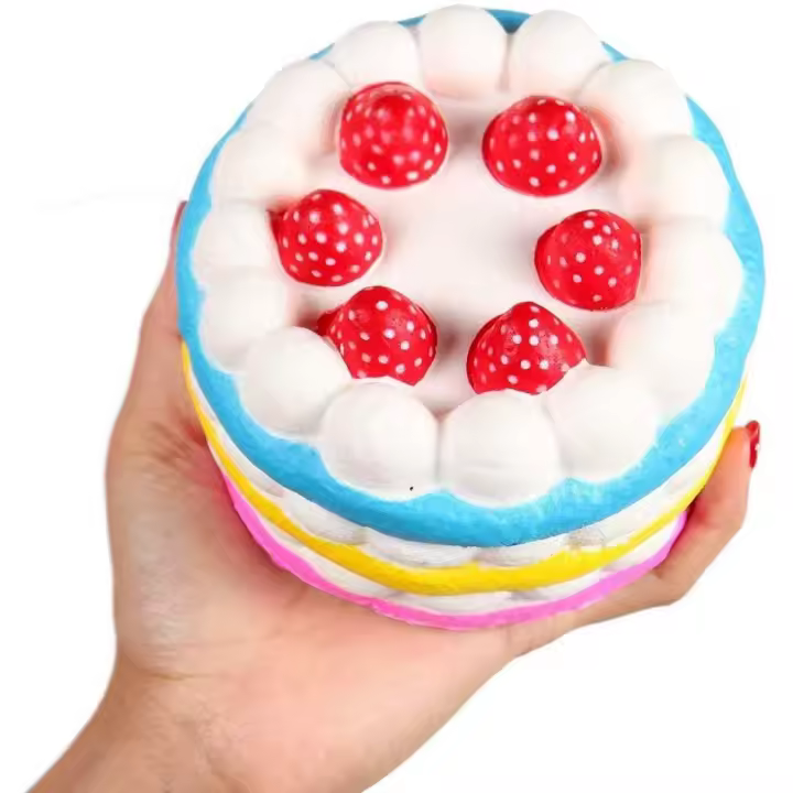 Squishies jumbo de 4.33" que crecen lentamente, kawaii, coloridos y con aroma a pastel de fresa, 1 unidad - 1