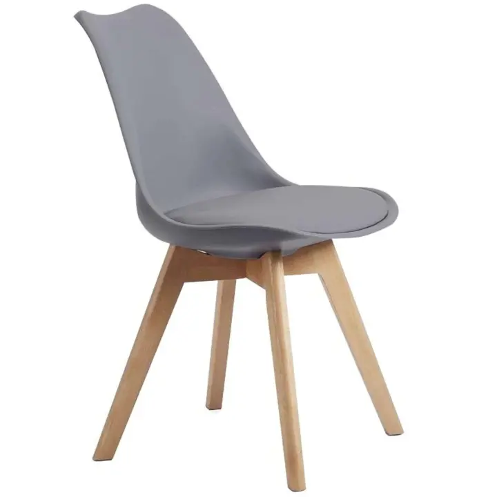 Pack Sillas  Salón Comedor Bristo Estilo Contemporáneo en Color Gris y Madera Haya 84x48x54 cm - 1