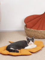 Cama De Gato En Forma De Hoja Almohadilla Cómoda Y Cálida Para Perro Y Gato Doble Cara Cubierta De Suelo Con Diseño Cartoon - details 5