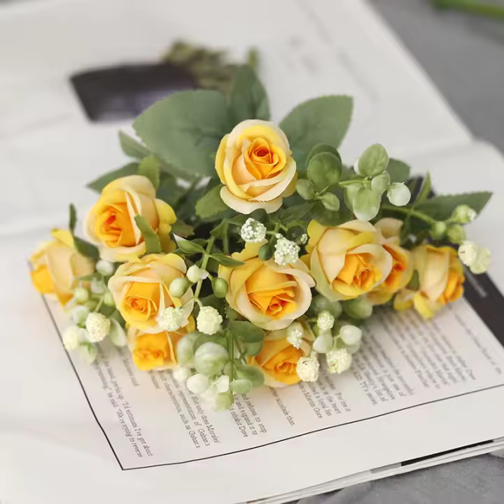 Nueva Corbata De Flores Artificiales Rosa Seda Con Hojas De Eucalipto Y Peonía 10 Piezas Para Bodas Fiestas Vaso Hogar Decoración De Navidad - 1