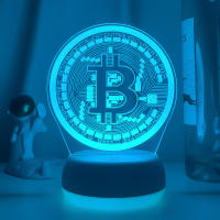 Lámpara De Noche LED De Acrílico Bitcoin Sensor Táctil Cambio De Color 7 Luces Decorativas Para Habitación Piloto Incluido - details 17