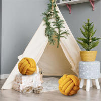 Cojín Decorativo De Lana Suave Con Nudo Manual Para Sala De Estar Y Cama JAF012 Almohada De Terciopelo Redondo Para Sofá Y Cama - details 5