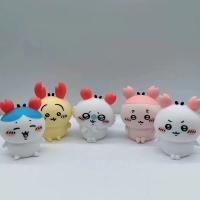 6pcs Muñecos De Vinilo Japoneses Qitan Enormes Ovos Chiikawa Auto-deprecación Oso Cangrejo Forma Juego De Niños Ornamento Usagi - details 1