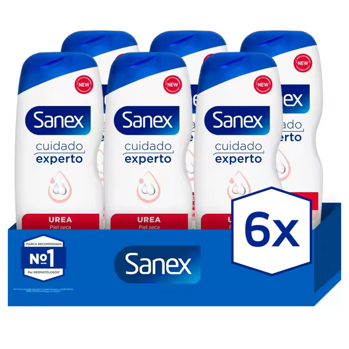 Gel Sanex Cuidado Experto Urea 600ml Pack de 6 - 1