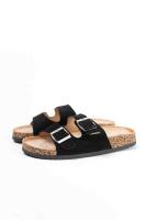 Sandalias mujer planas con doble hebilla metálica y plantilla acolchada cómoda Chanclas estilo clásico Lyla Wang - details 0