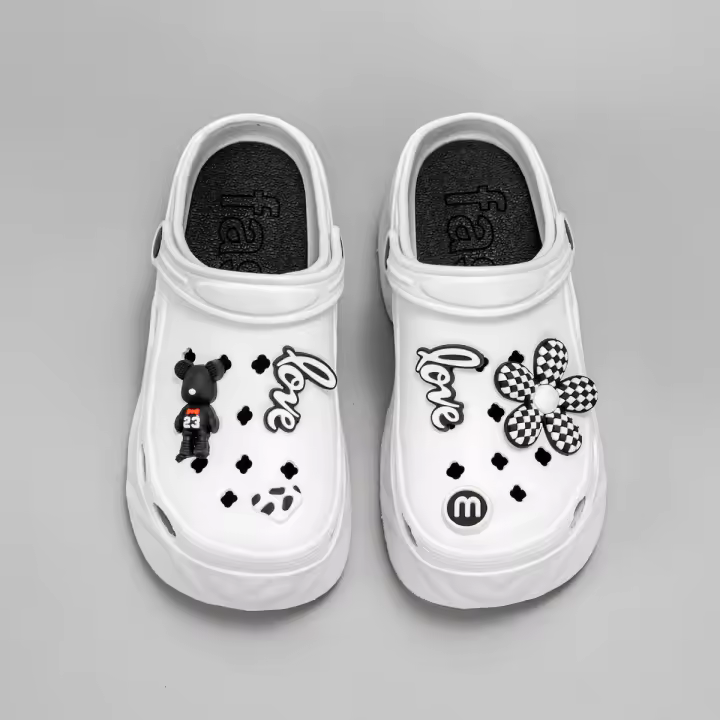 Sandalias De Tacón Alto Estampado De Oso Floral Nueva Moda X8809 Para Mujer Cuero Sintético Imitación Plataforma Casual - 1