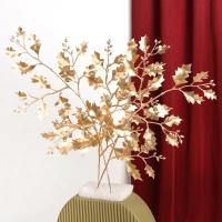 1/3/5Pcs Bouquet De Flores Artificiales Doradas Para Decoración De Hogar Navidad Año Nuevo Fiesta De Cumpleaños DIY Adornos Para Vaso Accesorio De Plantas - details 3