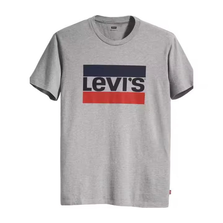 Camiseta Gris Levis Grey Ligera con Logotipo Deportivo - 1