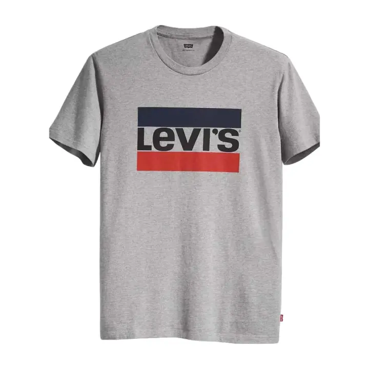 Camiseta Gris Levis Grey Ligera con Logotipo Deportivo - 1