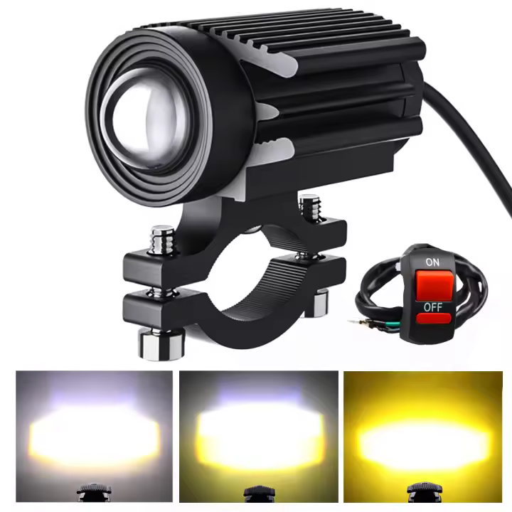 Luz Auxiliar Para Motocicleta Mini Luz De Conducción Completa Conjunto De Faros Antiniebla Para Vespa Honda 6000K LED 12V - 1
