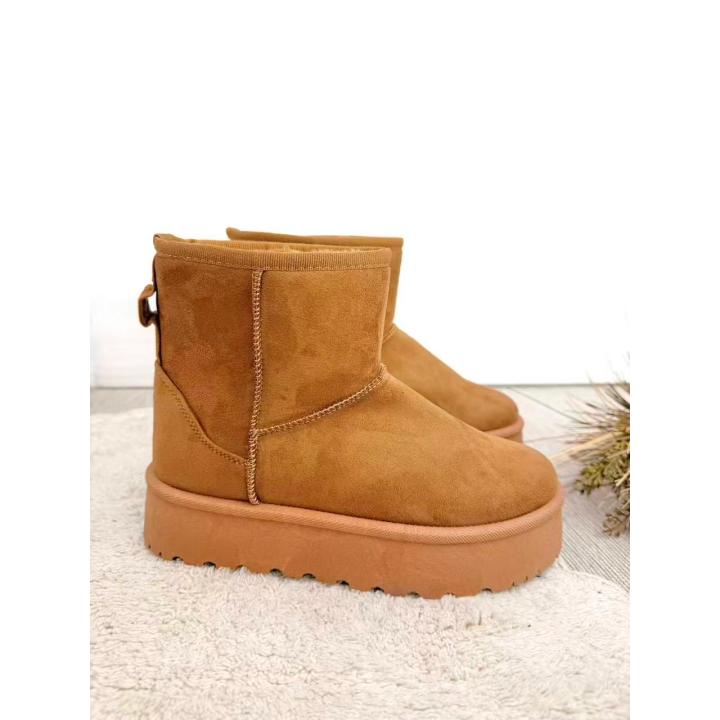Calzado Estilo. Botas de nieve diseñadas para brindar estilo y comodidad en los días fríos, Botas de nieve para mujer, Fabricadas con exterior de gamuza sintética suave y resistente al desgaste, Suela gruesa y antideslizante con relieve profundo
