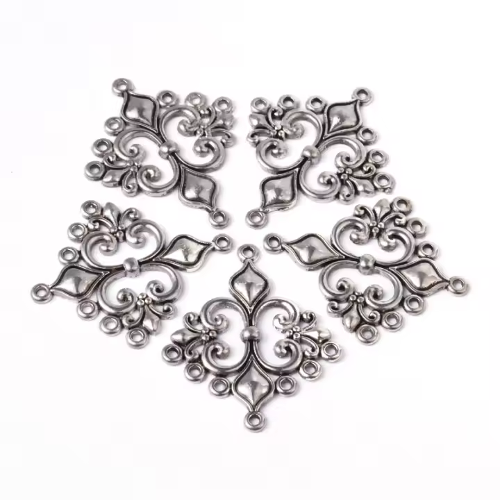 10 Piezas De Componentes En Estilo Tibetano Antiguo Plata Para Chandelier Links Para Elaboración De Aretes Colgantes Libre De Plomo Y Cadmio - 1