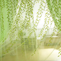 Cortina De Tela De Encaje Vintage Pastoral Floral 210*95cm Cortina De Ventana Transparente Decorativa Para Hogar Y Café - details 3