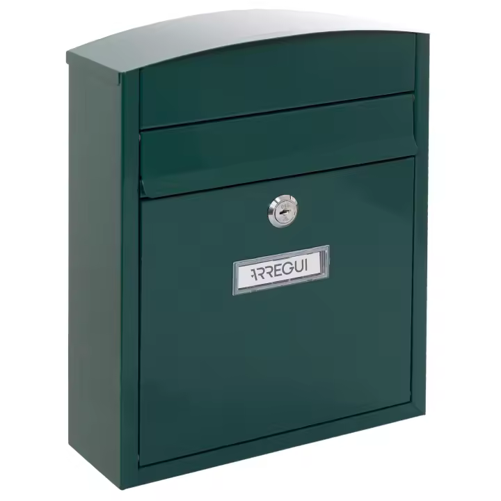 ARREGUI Compact E5733 Buzón Exterior de Acero Tamaño S (Correo DIN A5) | Buzón de Pared Pequeño | Buzón de Correo Individual | Antilluvia | Fácil de Instalar | Verde - 1