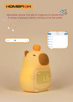 Reloj De Alarma Digital Capybara LED Con Luz Nocturna Recargable De Silicona Tiempo USB Regalo De Cumpleaños Para Niños Lámpara De Mesa Dimmable - details 2