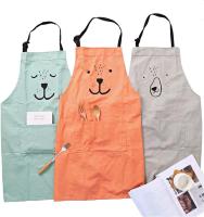 Paquete de 2 delantal para padres e hijos-Delantal lindo con bolsillo para su padre madre hija, delantal multifuncional a juego para cocinar, pintura, jardinería (gris) - details 1