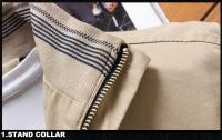 Chaqueta De Aviador Para Hombre Moda Otoño E Invierno Cierre De Cremallera Color Sólido Tallas Grandes M-5XL Abrigo Deportivo Con Bolsillos - details 7
