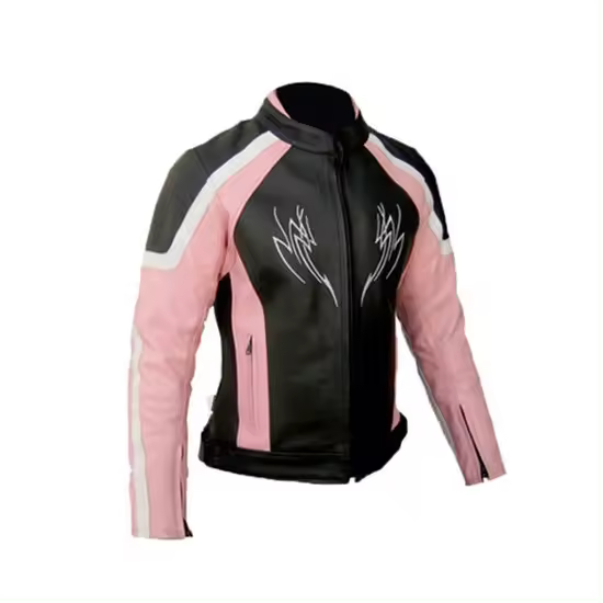 CHAQUETA MUJER PIEL CUERO STINA MBG2004 NEGRO ROSA DEPMBG2004RO - 1