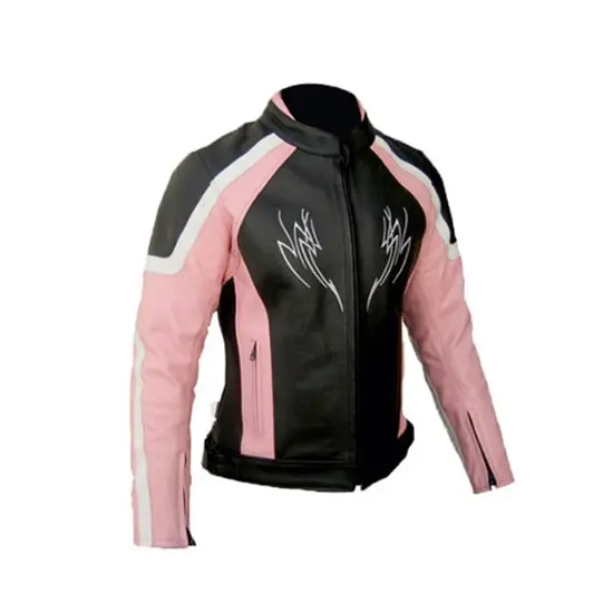 CHAQUETA MUJER PIEL CUERO STINA MBG2004 NEGRO ROSA DEPMBG2004RO - 1