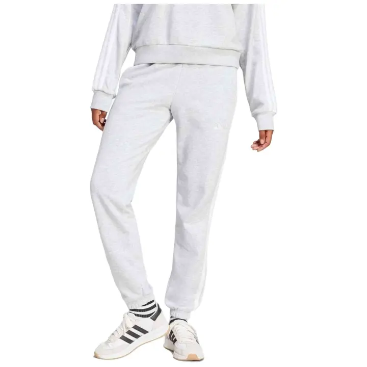 Pantalon Largo Adidas modelo Essentials 3-Stripes French Terry "Light Grey Heather / White" para hombre y mujer en color Gris - 1