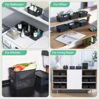 Cestas De Almacenamiento Modernas De Plástico Con Tapa Plegables Y Multifuncionales Para Escritorio De Oficina Dormitorio Clase Organización De Contenedores - details 6