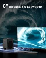 Barra de sonido Ultimea Nova S80 5.1.2ch con par de soportes para altavoces, Dolby Atmos, Potencia máxima 520W, compatible con 4K HDR, subwoofer inalámbrico de 8', sistema de sonido envolvente para cine en casa, 2 altavoces de proyección ascendente - details 4