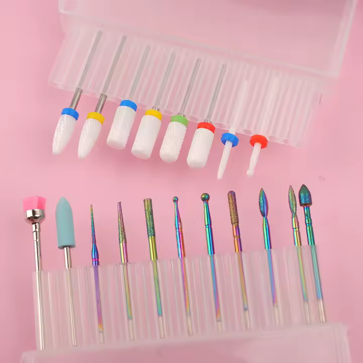 Kit De 19 Piezas De Brocas Para Uñas Con Corte De Corte Y Archivo Eléctrico Cerámica Acrílica Gel De Uñas Herramientas De Arte De Uñas - 1