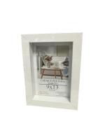 HOGARISIMO Marco de foto blanco con borde grueso estilo moderno decorativo hogar ,portafoto blanco con borde grueso blanco - details 4