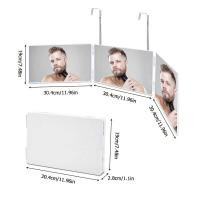 Espejo Tricoidal De 360 Grados Portátil Con Gancho Telescopio Ajustable De Altura Ideal Para Corte De Pelo Auto Y Maquillaje Plegable Essentials - details 3