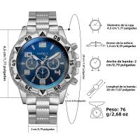 Set De 2 Relojes Para Hombre De Acero Inoxidable Moda Relojes De Cuarzo Sin Caja Bisel Estilo Casual Y Fashion - details 5