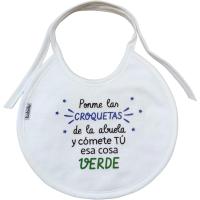 BABERO BEBÉ CON FRASE GRACIOSA. REGALO ORIGINAL BEBÉ. IDEA REGALO PARA ABUELAS. REGALO ABUELA COCINERA. - details 1
