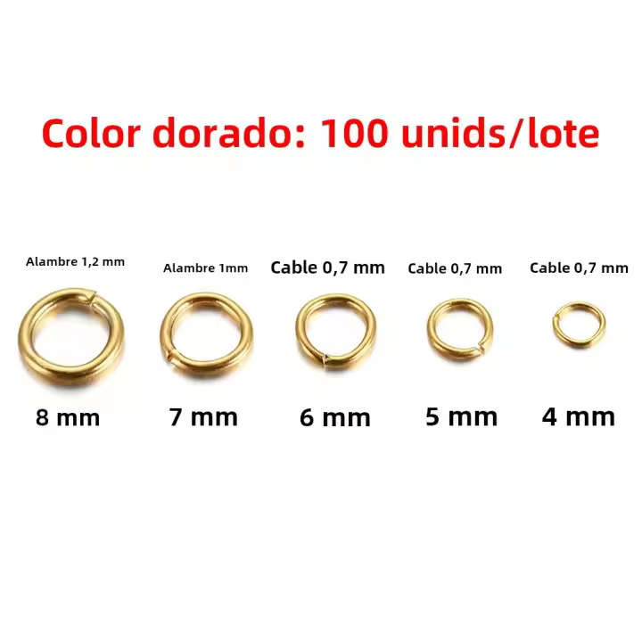 Anillos Abiertos De Acero Inoxidable Para Joyería DIY 100pcs Tamaños 4/5/6/7mm Conectores De Anillos Saltarinos - 1