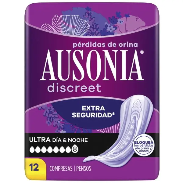 AUSONIA Discreet Compresa Pérdidas Orina Ultra Día y Noche  12 uds Compresas para Pérdidas de Orina - 1