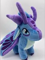 Juguete De Peluche Dragón Azul Brillante Con Cuernos De Alas De Fuego Juguete De Peluche Suave Para Niños Y Niñas Decoración De Moda Regalo Especial - details 9