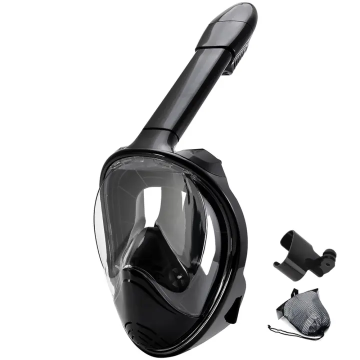 Máscara de Snorkel Completa con Montaje de Cámara Vista Panorámica de 180 Grados - 1