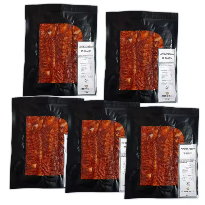 Chorizo De Bellota Ibérico: 5 Unidades De 100 Gr - 1