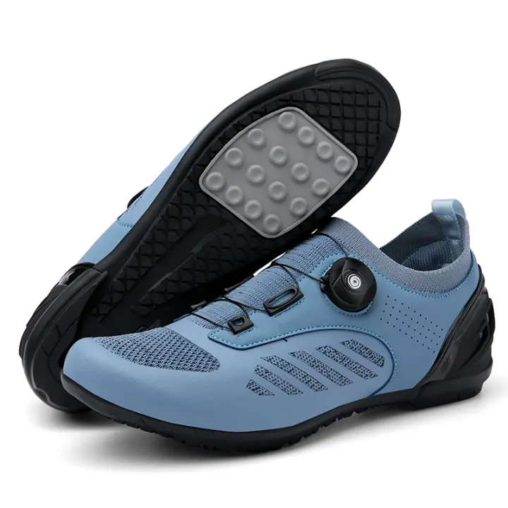 Zapatillas De Ciclismo LiXingMing Para Hombre Azul Zapatillas De Bicicleta De Montaña Transpirables Y Cerradura Self-Locking Talla True Fit Nylon Suela EVA Lining LYCRA Disponibles En Varios Tamaños - 1
