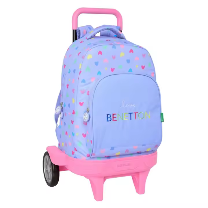 Mochila Grande con Ruedas Compact Evol. Ext. Benetton "Lila" 33X45X22Cm (Safta 612551218) - 1